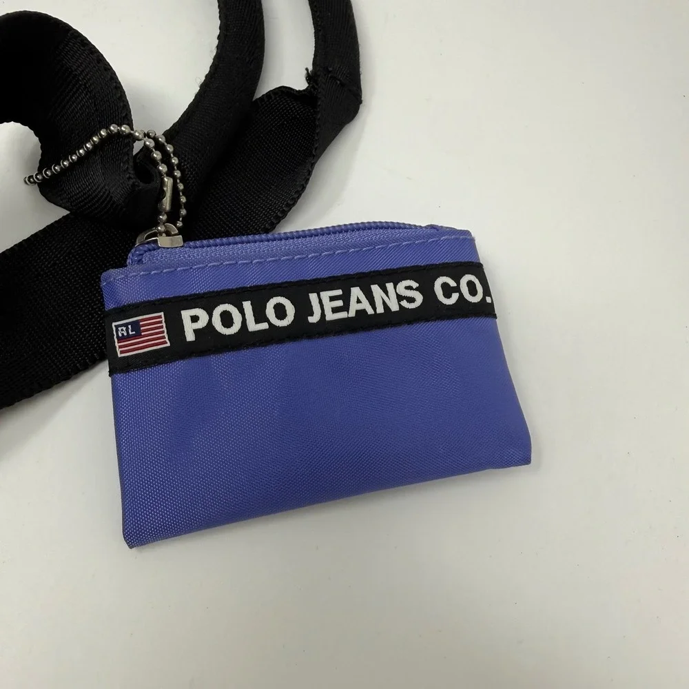 Polo Jeans Co Ralph Lauren Tote Bag Blue‎ Logo Webbing Large With Mini Pouch